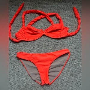 pq swim bikini- coral size small